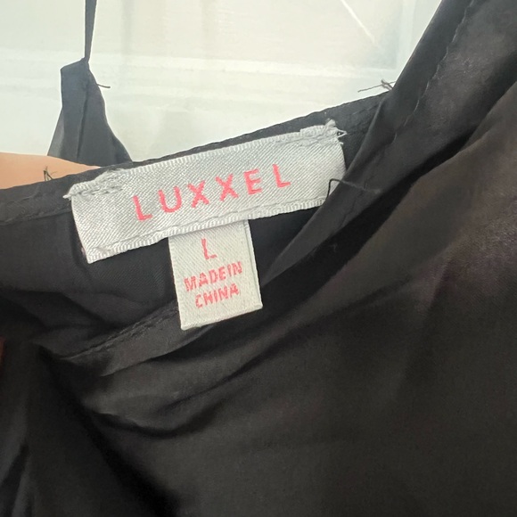 NWOT BLACK SATIN ONE SHOULDER WRAP DRESS - Picture 4 of 8